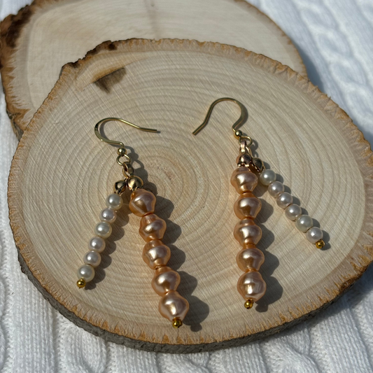 Dual Drop Pearl Earrings