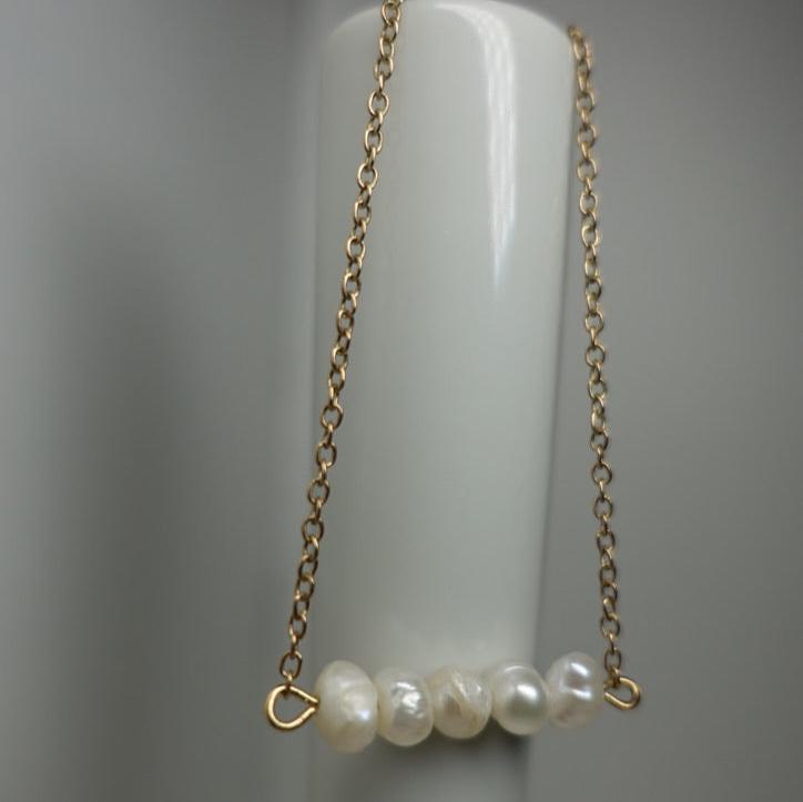 Amagansett Pearl Row Necklace