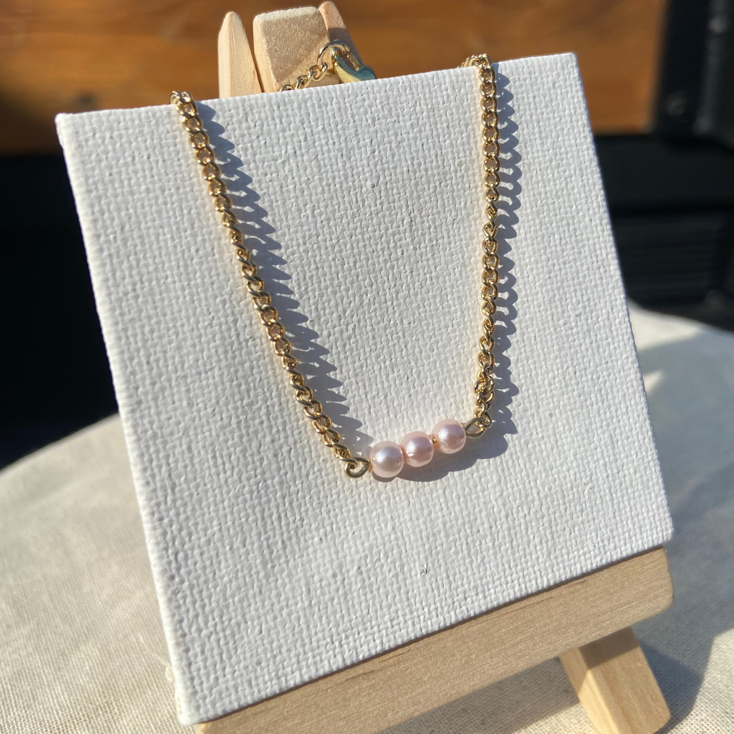 Amagansett Pink Pearl Row Necklace