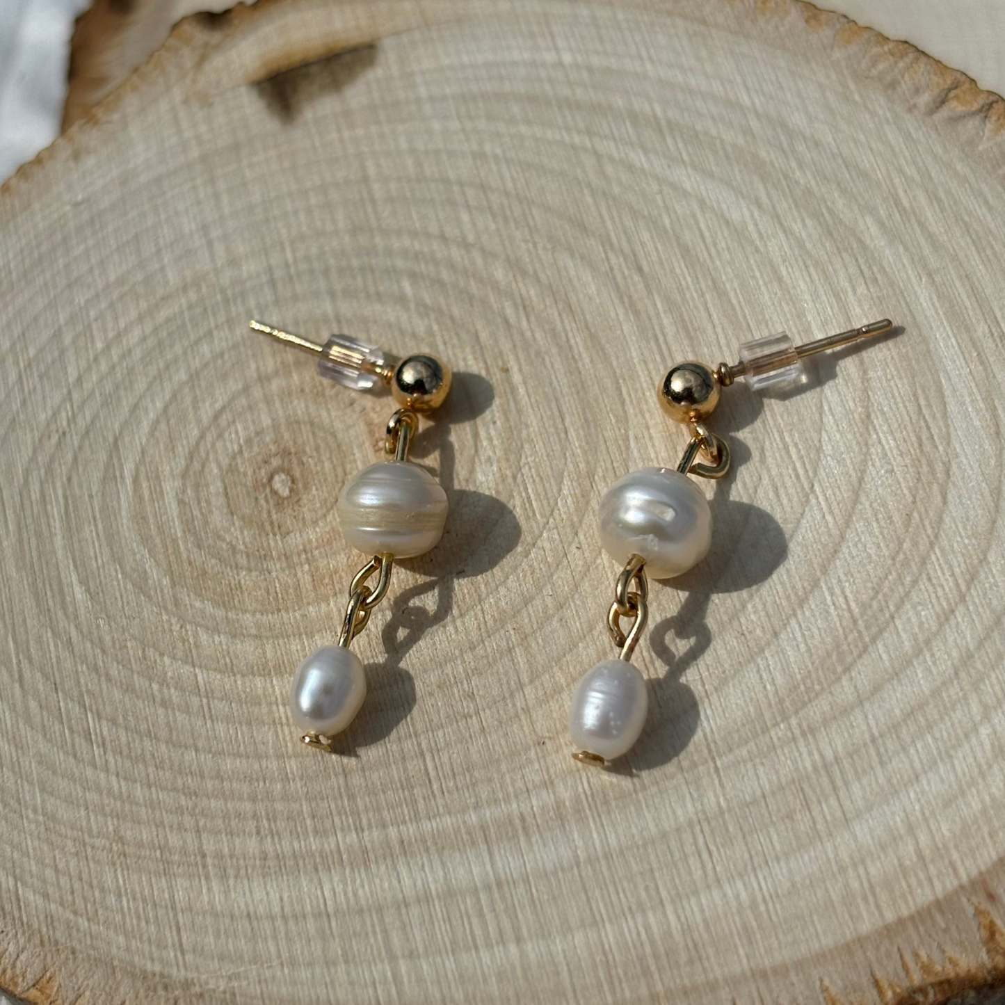 Amagansett Dual Pearl Drop Earrings