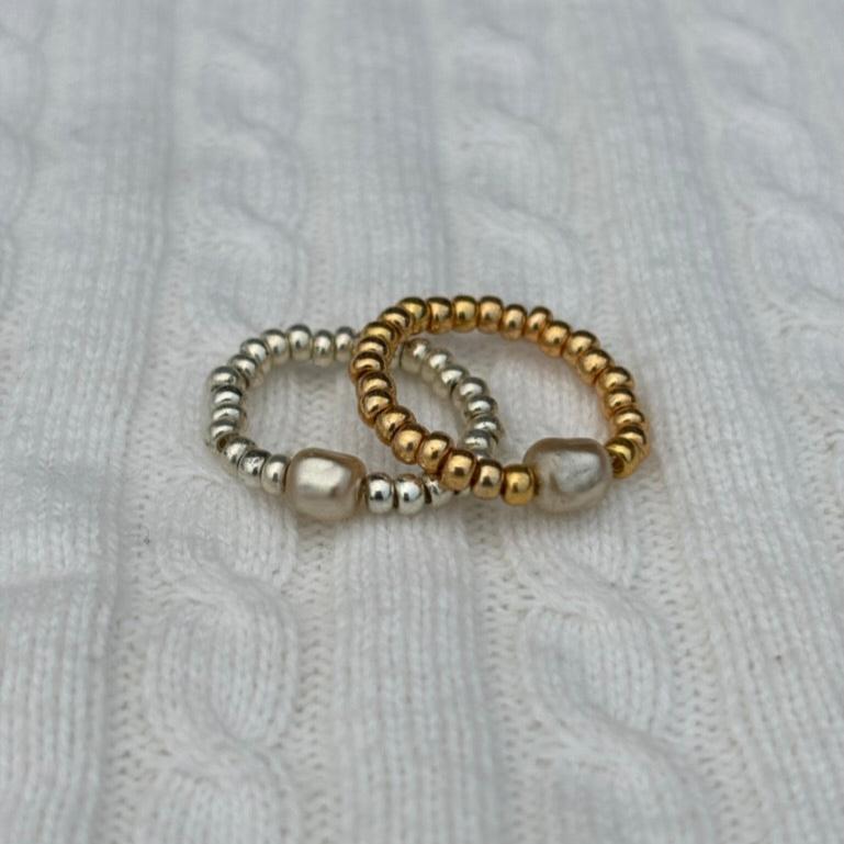 Vintage Pearl Stretch Rings