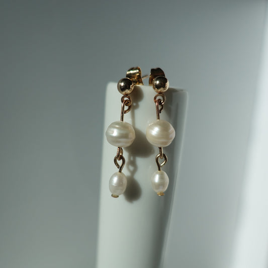 Amagansett Dual Pearl Drop Earrings