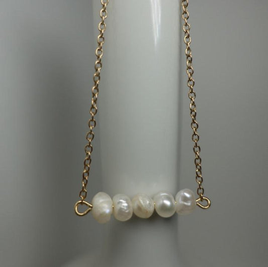 Amagansett Pearl Row Necklace