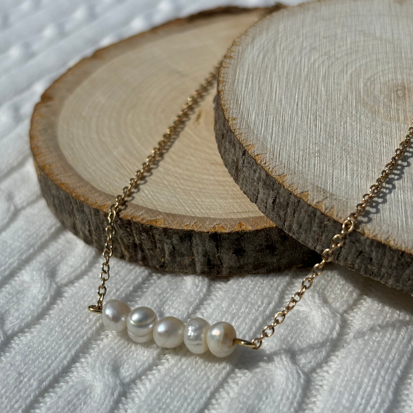 Amagansett Pearl Row Necklace