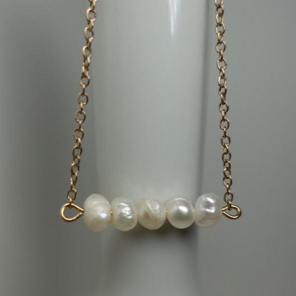Amagansett Pearl Row Necklace