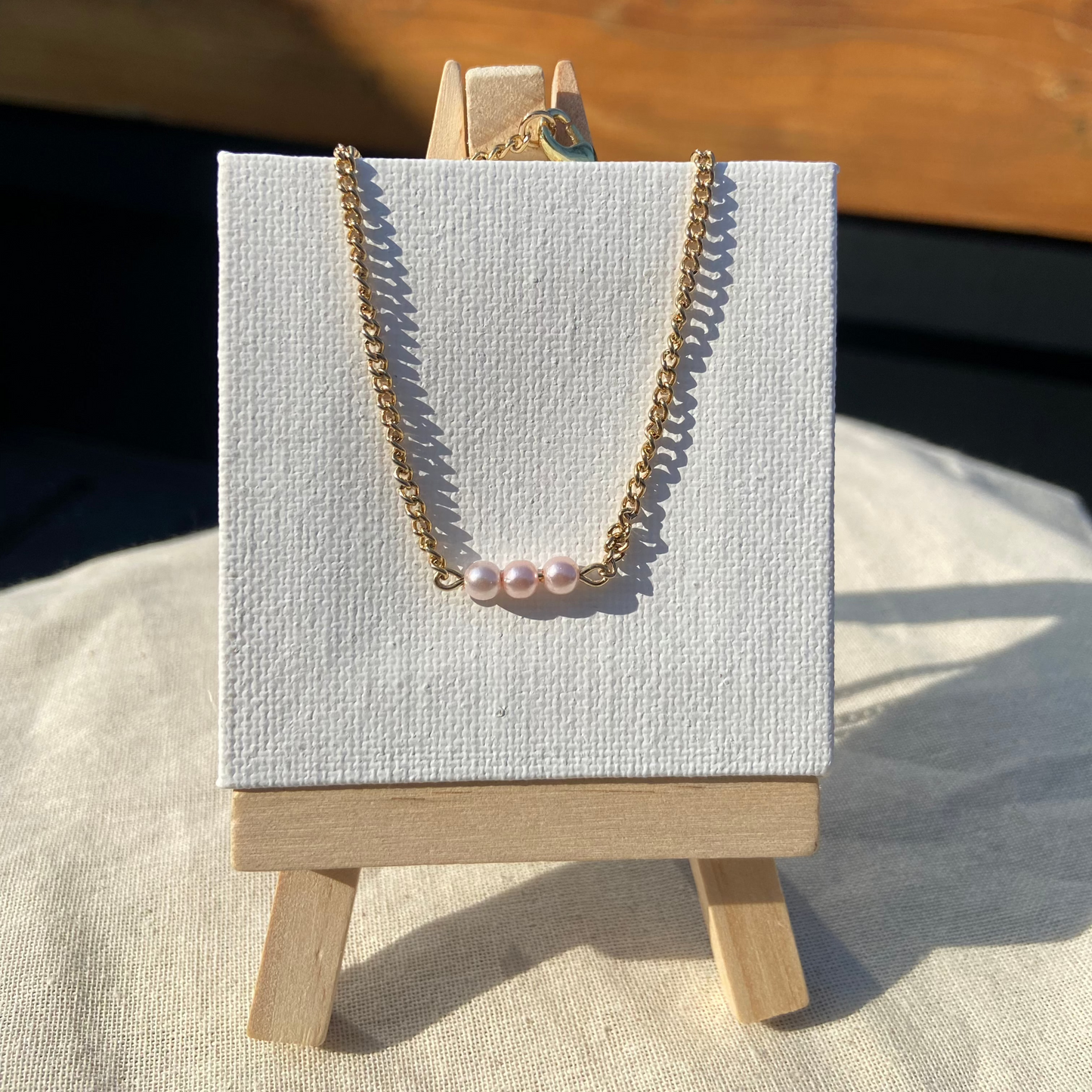 Amagansett Pink Pearl Row Necklace